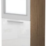 Επιδαπέδιο ντουλάπι φούρνου ψηλό Raval K14-60-1KR-Φυσικό σκούρο - Λευκό γυαλιστερό