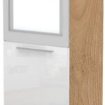 Επιδαπέδιο ντουλάπι φούρνου ψηλό Raval K14-60-1KR-Καρυδί - Λευκό γυαλιστερό
