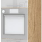Επιδαπέδιο ντουλάπι φούρνου ψηλό Raval K23-60-2KR-Φυσικό - Λευκό γυαλιστερό