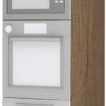 Επιδαπέδιο ντουλάπι φούρνου ψηλό Raval K23-60-RM-Φυσικό σκούρο - Λευκό γυαλιστερό
