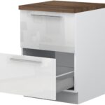 Επιδαπέδιο ντουλάπι Raval R-60-2MBOX-Λευκό - Λευκό γυαλιστερό