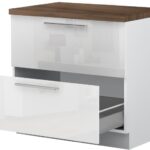 Επιδαπέδιο ντουλάπι Raval R-90-2MBOX-Λευκό - Λευκό γυαλιστερό
