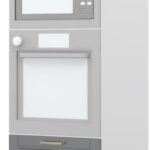 Επιδαπέδιο ντουλάπι φούρνου ψηλό Tahoma K23-60-2MB-Λευκό ματ - Γραφίτης