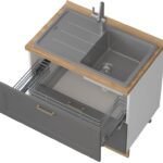 Επιδαπέδιο ντουλάπι νεροχύτη Tahoma R-90-2MZ-Γραφίτης