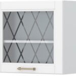 Ντουλάπι κρεμαστό Tahoma V5-60-1KS με βιτρίνα-Λευκό ματ