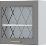 Ντουλάπι κρεμαστό Tahoma V5-60-1KS με βιτρίνα-Γραφίτης