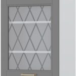 Ντουλάπι κρεμαστό Tahoma V7-60-1KS με βιτρίνα-Γραφίτης