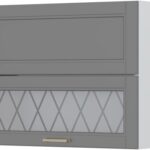 Ντουλάπι κρεμαστό Tahoma V7-90-1K1SP με βιτρίνα-Γραφίτης