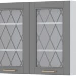 Ντουλάπι κρεμαστό Tahoma V7-90-2KS με βιτρίνα-Γραφίτης