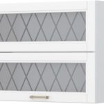 Ντουλάπι κρεμαστό Tahoma V7-90-2KSP με βιτρίνα-Λευκό ματ