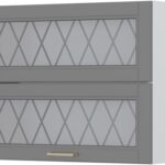 Ντουλάπι κρεμαστό Tahoma V7-90-2KSP με βιτρίνα-Γραφίτης