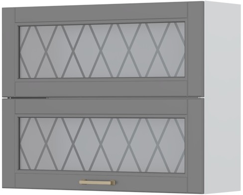 Ντουλάπι κρεμαστό Tahoma V7-90-2KSP με βιτρίνα-Γραφίτης