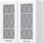 Ντουλάπι κρεμαστό Tahoma V9-90-2KS με βιτρίνα-Λευκό ματ