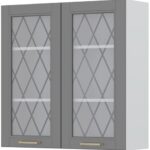 Ντουλάπι κρεμαστό Tahoma V9-90-2KS με βιτρίνα-Γραφίτης