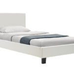Κρεβάτι Nevil pakoworld 100x200 PU χρώμα λευκό ματ