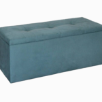 Σκαμπό αποθηκευτικό, TEXTIL, μπλε, 100/35/39 εκ., Genomax
