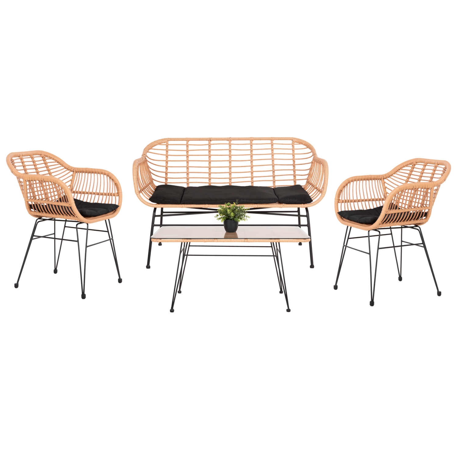 ΣΕΤ ΣΑΛΟΝΙ ΕΞΩΤΕΡΙΚΟΥ ΧΩΡΟΥ 4ΤΜΧ ALLEGRA HM21052 WICKER-ΜΕΤΑΛΛΟ