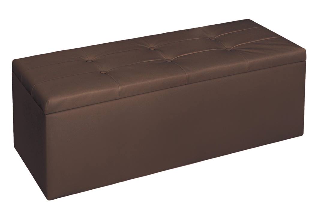 Σκαμπό αποθηκευτικό, TEXTIL, καφέ, 100/35/39 εκ., Genomax