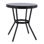 ΤΡΑΠΕΖΙ ΑΛΟΥΜΙΝΙΟΥ Φ70 BAMBOO FB95532.02 ΜΑΥΡΟ ΜΕ ΓΥΑΛΙ Φ70X76 εκ