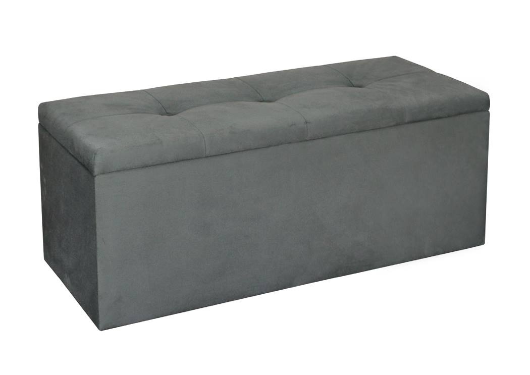 Σκαμπό αποθηκευτικό, TEXTIL, γκρι, 100/35/39 εκ., Genomax