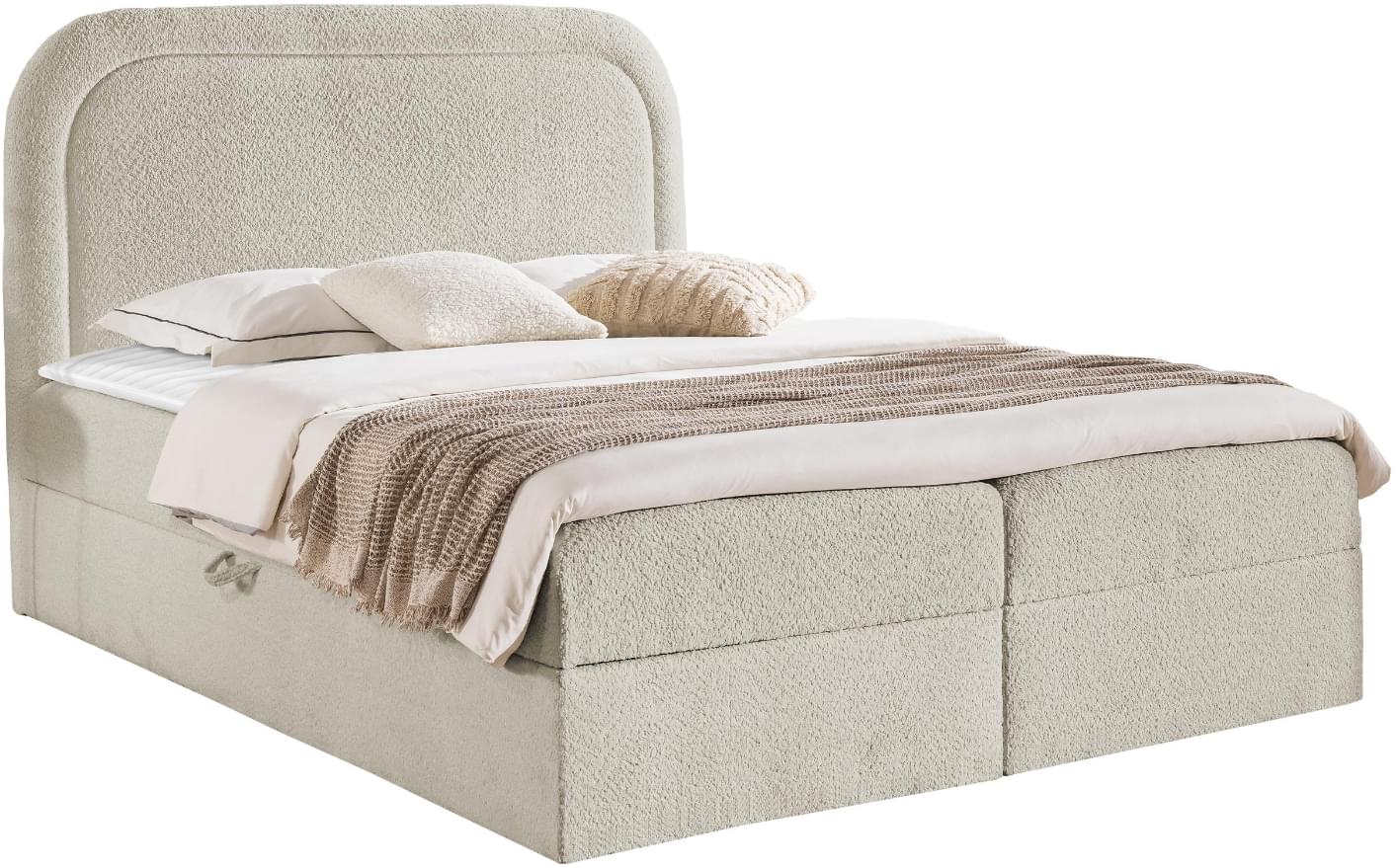Επενδυμένο κρεβάτι Bonito-Beige-160 x 200