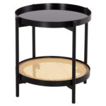 ΒΟΗΘΗΤΙΚΟ ΤΡΑΠΕΖΙ FB918031 ΓΥΑΛΙ TOP-ΜΕΤΑΛΛΟ-RATTAN ΣΕ ΦΥΣΙΚΟ Φ50x56Υεκ.