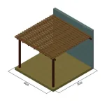 Πέργκολα με διπλή τάβλα απο τοίχο - 300 x 300εκ.
