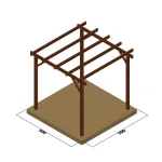 Ξύλινος σκελετός πέργκολας - 300 x 400εκ.