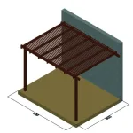 Πέργκολα με περσίδες απο τοίχο 5,8εκ - 300 x 300εκ.
