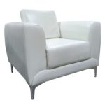 Πολυθρόνα ArteLibre ELFRIC Λευκό PU 89x81x81cm