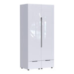 Ντουλάπα δίφυλλη Afina pakoworld mdf σε λευκή glossy απόχρωση 100x57x213εκ