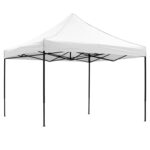 FreeBox ΚΙΟΣΚΙ/GAZEBO FB96310 ΠΤΥΣΣΟΜΕΝΟ-ΣΚΕΛΕΤΟΣ ΜΕΤΑΛ.ΜΑΥΡΟΣ-ΛΕΥΚΟ ΥΦΑΣΜΑ 3x3x3,10Yμ