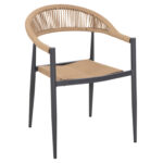 ΠΟΛΥΘΡΟΝΑ ΑΛΟΥΜΙΝΙΟΥ FB95854.02 ΑΝΘΡΑΚΙ PΕ RATTAN ΜΠΕΖ 56x55,5x78Υ εκ.
