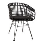 ΠΟΛΥΘΡΟΝΑ ΤΥΠΟΥ ΦΩΛΙΑ ΜΕΤΑΛΛΙΚΗ FB95456.02 ΜΕ WICKER ΜΑΥΡΟ 59Χ56,5Χ83Υ εκ.
