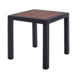 FreeBox ΤΡΑΠΕΖΙ ΑΛΟΥΜΙΝΙΟΥ FB95403.02 ΓΚΡΙ ΜΕ POLYWOOD 45Χ45X45,5 εκ.
