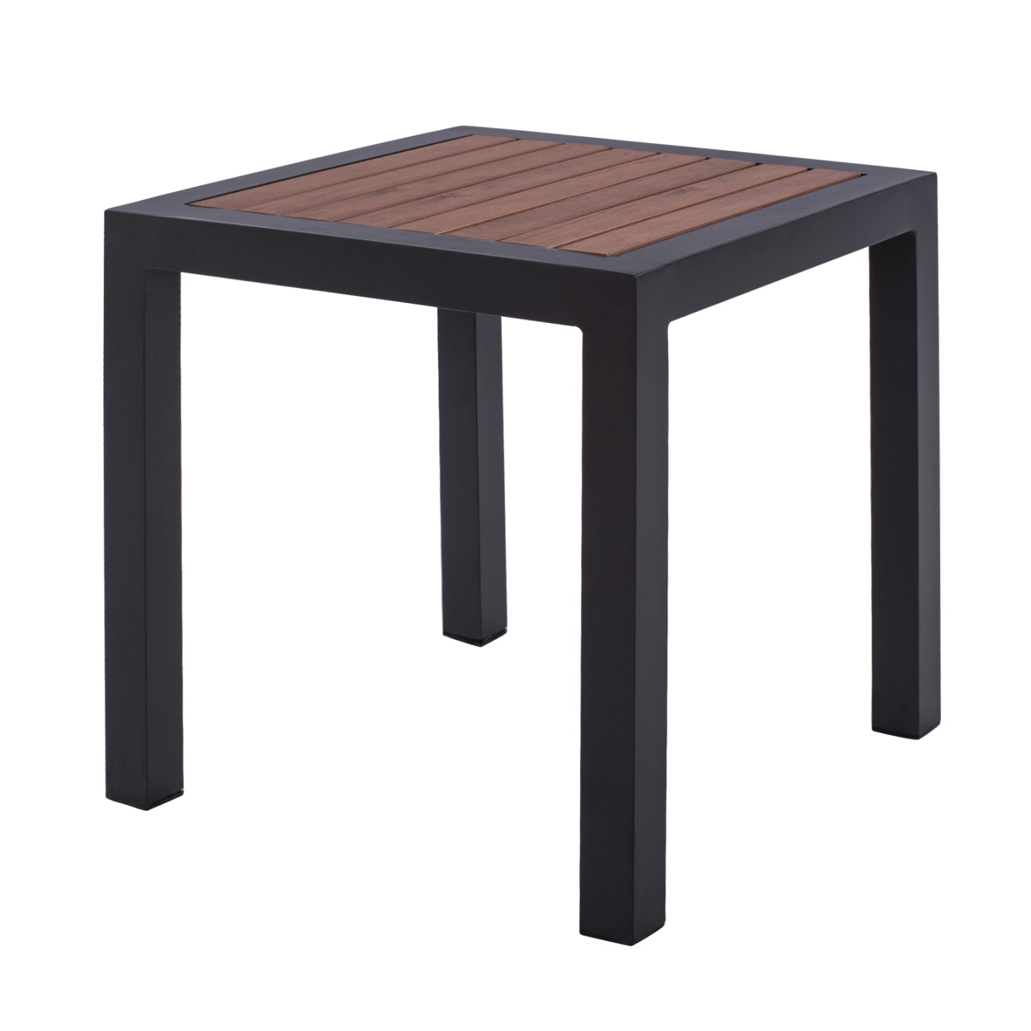FreeBox ΤΡΑΠΕΖΙ ΑΛΟΥΜΙΝΙΟΥ FB95403.02 ΓΚΡΙ ΜΕ POLYWOOD 45Χ45X45,5 εκ.