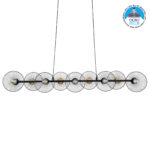 GLOBOSTAR® VERONA 00588 Μοντέρνο Κρεμαστό Φωτιστικό Οροφής με Ντουί 9 x E27 AC 220-240V IP20 - Μαύρο & Χρυσό - Μ140 x Π28 x Υ20cm