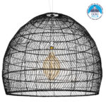 GLOBOSTAR® MALIBU 00966 Boho Κρεμαστό Φωτιστικό Οροφής με Ντουί 1 x E27 AC 220-240V IP20 - Μαύρο - Μ100 x Π100 x Y86cm
