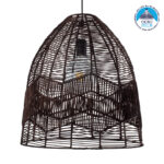 GLOBOSTAR® ALOHA 01752 Boho Κρεμαστό Φωτιστικό Οροφής με Ντουί 1 x E27 AC 220-240V IP20 - Καφέ - Μ45 x Π45 x Υ48cm