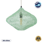 GLOBOSTAR® KENTUCKY 01864 Vintage Κρεμαστό Φωτιστικό Οροφής με Ντουί 1 x E27 AC 220-240V IP20 - Τιρκουάζ - Μ40 x Π40 x Υ30cm