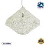 GLOBOSTAR® KENTUCKY 01865 Vintage Κρεμαστό Φωτιστικό Οροφής με Ντουί 1 x E27 AC 220-240V IP20 - Μπεζ - Μ60 x Π60 x Υ50cm