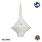 GLOBOSTAR® KENTUCKY 01877 Vintage Κρεμαστό Φωτιστικό Οροφής με Ντουί 1 x E27 AC 220-240V IP20 - Λευκό - Μ80 x Π80 x Υ140cm
