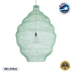 GLOBOSTAR® KENTUCKY 01903 Vintage Κρεμαστό Φωτιστικό Οροφής με Ντουί 1 x E27 AC 220-240V IP20 - Τιρκουάζ - Μ80 x Π80 x Y110cm