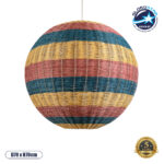 GLOBOSTAR® CABALLEROS 02063 Boho Κρεμαστό Φωτιστικό Οροφής με Ντουί 1 x E27 AC 220-240V IP20 - Πολύχρωμο - Μ70 x Π70 x Υ70cm