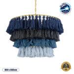 GLOBOSTAR® MISSOULA 02089 Boho Κρεμαστό Φωτιστικό Οροφής με Ντουί 1 x E27 AC 220-240V IP20 - Πολύχρωμο - Μ60 x Π60 x Υ40cm