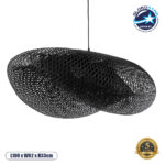 GLOBOSTAR® MEXICO 02203 Boho Κρεμαστό Φωτιστικό Οροφής με Ντουί 1 x E27 AC 220-240V IP20 - Μαύρο - Μ100 x Π62 x Υ33cm