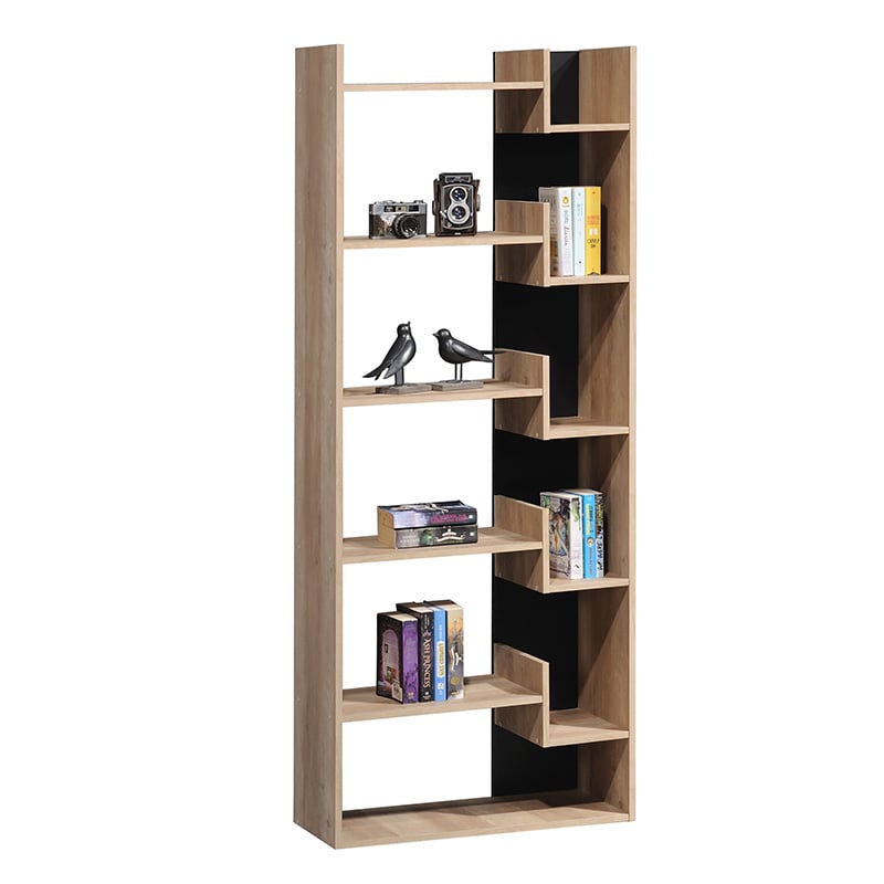 Βιβλιοθήκη Naya pakoworld sonoma-ανθρακί 72x30x182.5εκ