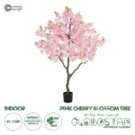 GloboStar® Artificial Garden PINK CHERRY BLOSSOM TREE 20677 Τεχνητό Διακοσμητικό Δέντρο Ροζ Άνθος Κερασιάς Υ160cm