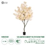 GloboStar® Artificial Garden SALMON CHERRY BLOSSOM TREE 20680 Τεχνητό Διακοσμητικό Δέντρο Απαλό Ροζ Άνθος Κερασιάς Υ200cm