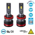 GloboStar® 82084 H8 HL Line KIT Βασικού Φωτισμού Αυτοκινήτου & Φορτηγού 3rd Generation Can-Bus Extreme Series LED CREE CXB COB 60W/120W 10000lm/20000lm DC 12V Αδιάβροχο IP67 Ψυχρό Λευκό 6000K